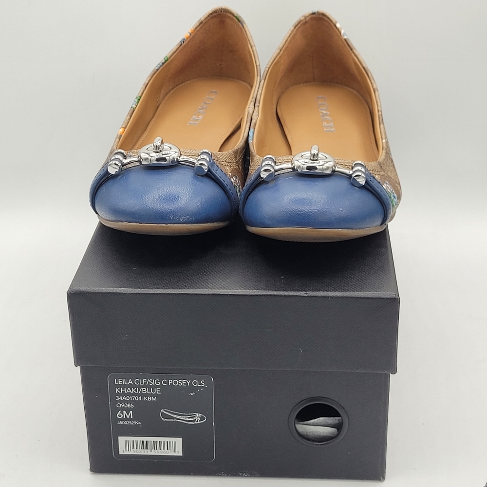Coach Leila Ballet flats Signature C And Floral Design Size 6M - Picture 7 of 16